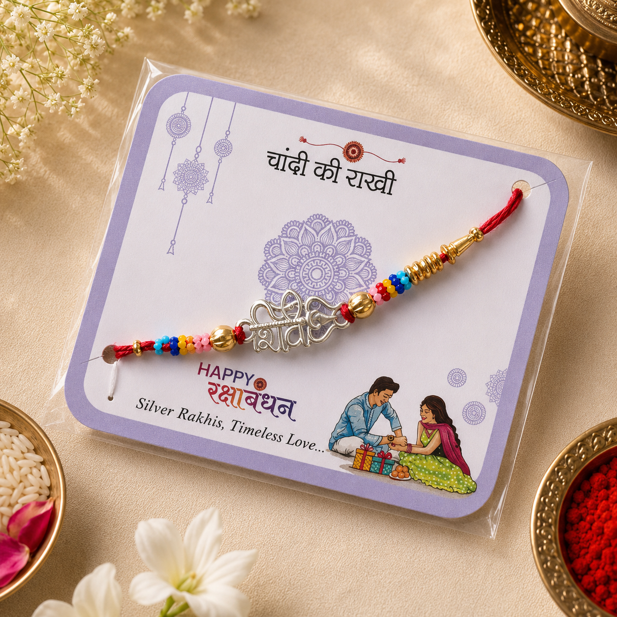 Divine Om 92.5 Sterling Silver Rakhi