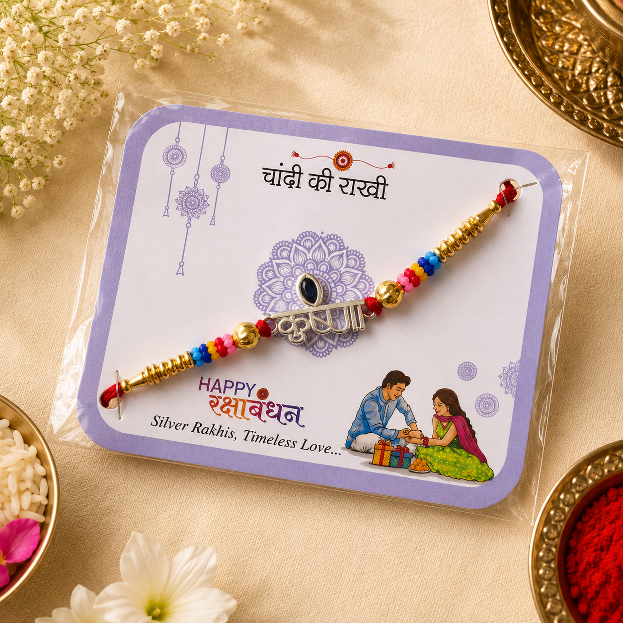 Royal Evil Eye 92.5 Sterling Silver Rakhi
