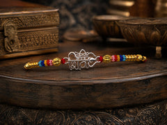 Elegant 92.5 Sterling Silver Floral Rakhi